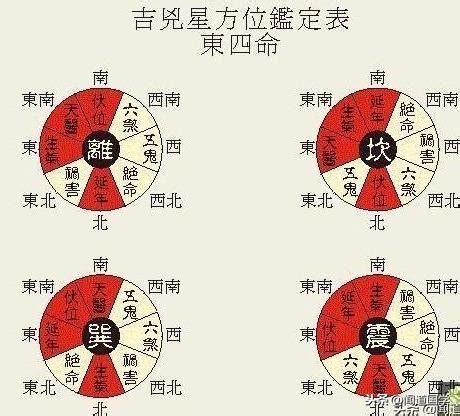 東四命對照表|東西四命卦